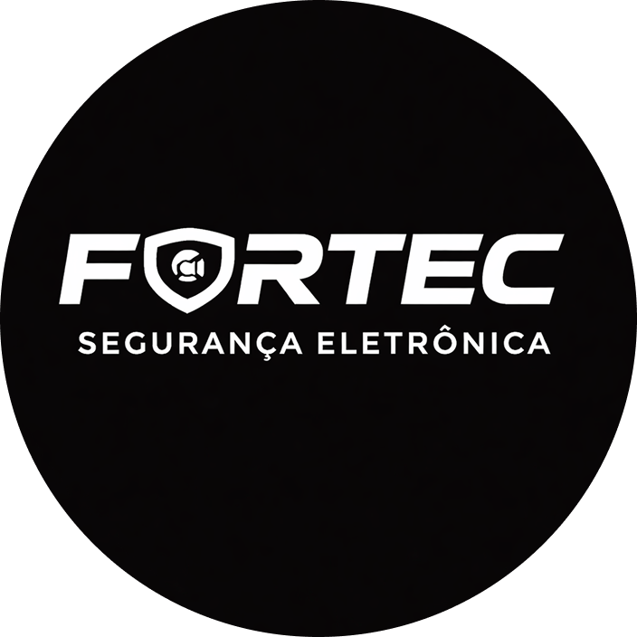 Logo da empresa, um escudo com um F e L na cor branca com um fundo preto